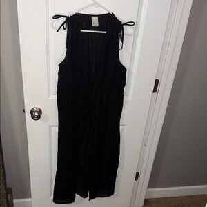 Kona Sol Black Tie-Shoulder Swim Coverup